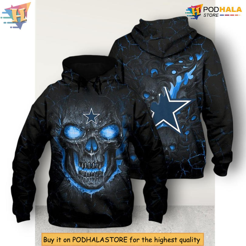 Hello Darkness Skull Theme Dallas Cowboys Hoodie Men 3D All Over Print