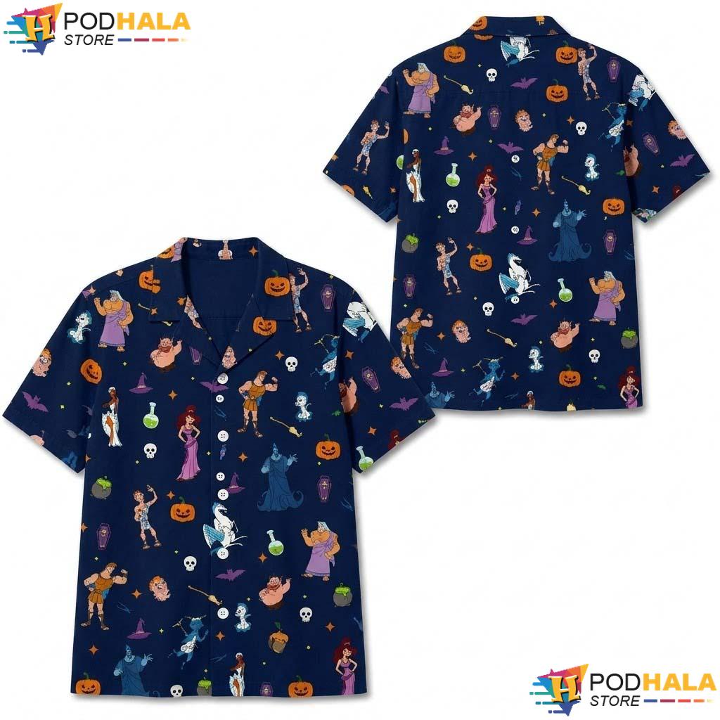 Hercules Movie Halloween Hawaiian Shirt Disney Family Matching Outfit