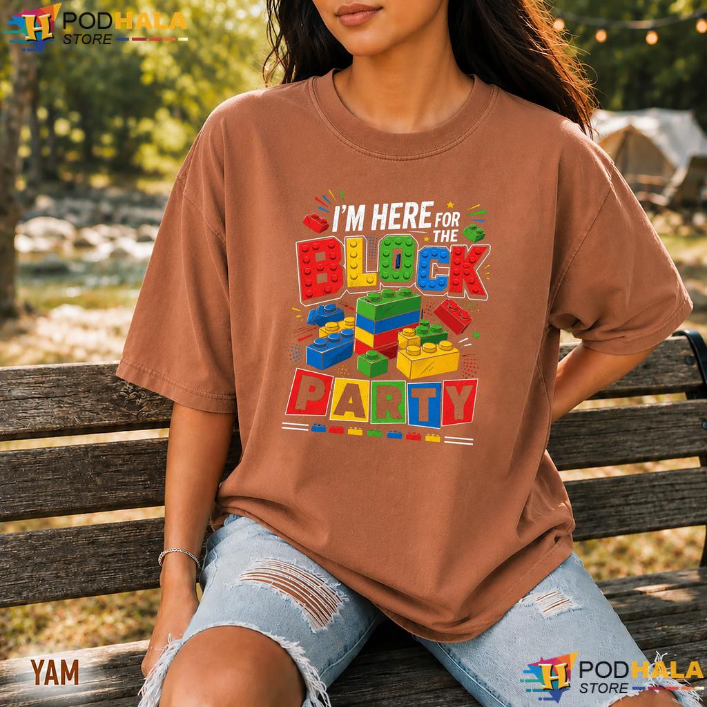 Here For Block Party Comfort Colors Tshirt Funny Building Graphic For Kids Here For Block Party Comfort Colors Tshirt Funny Building Graphic For Kids