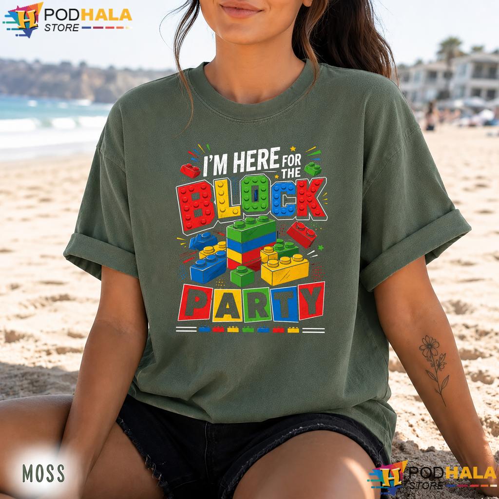 Here For Block Party Comfort Colors Tee Funny Building Graphic For Kids Here For Block Party Comfort Colors Tee Funny Building Graphic For Kids
