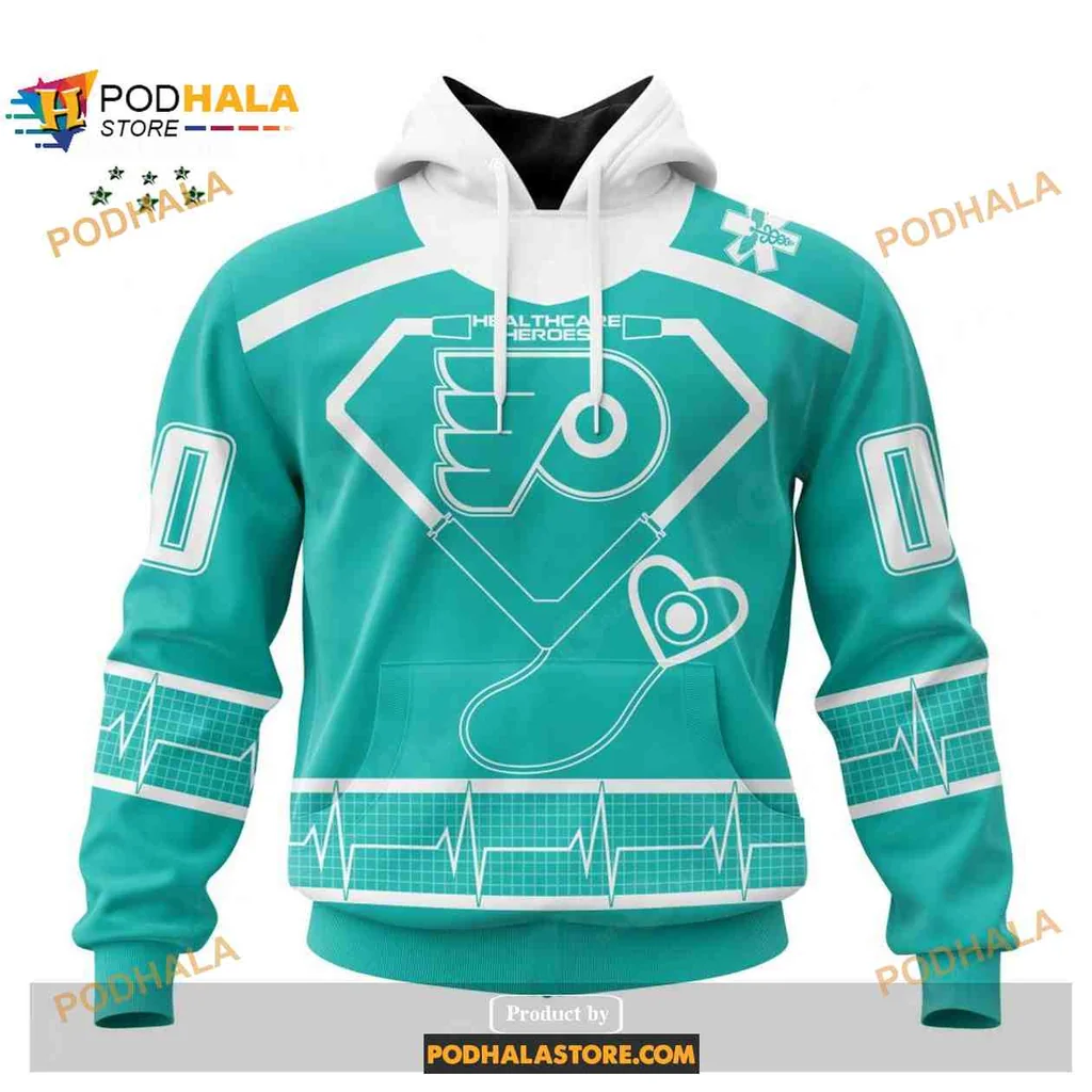 Heroic Philadelphia Flyers Healthcare 3d Hoodie With Superhero Emblem Design