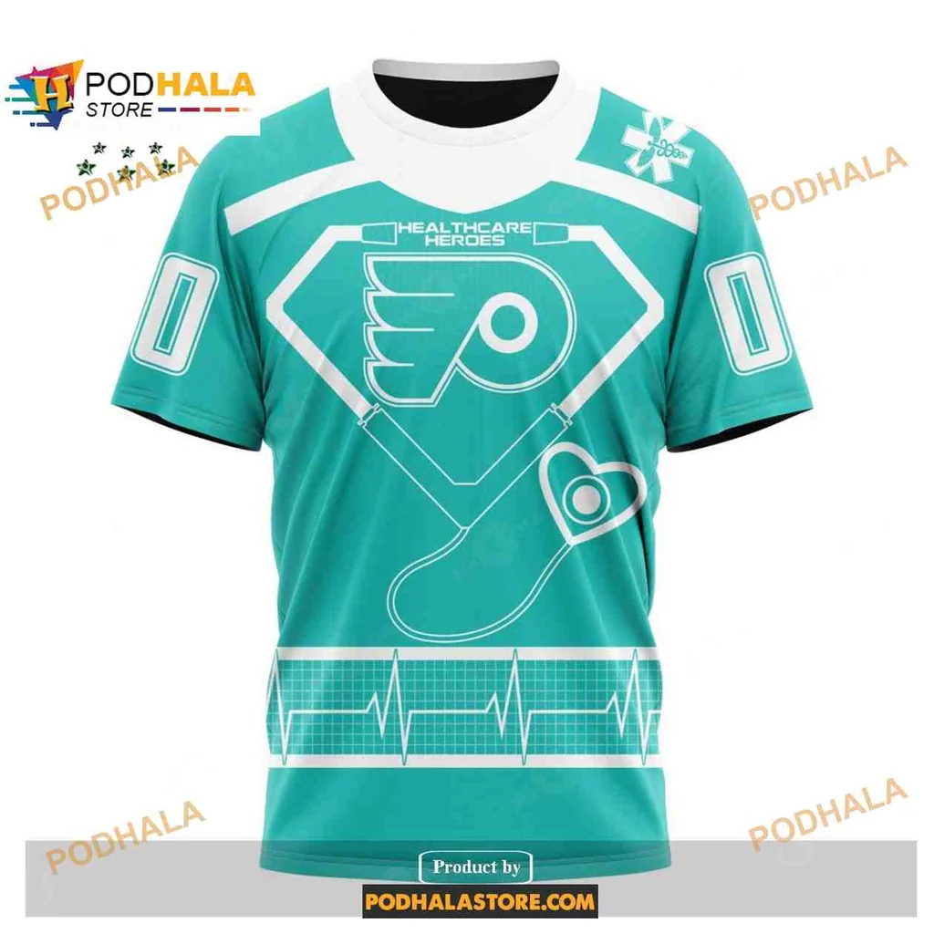 Heroic Philadelphia Flyers Healthcare AOP Hoodie With Superhero Emblem Design Heroic Philadelphia Flyers Healthcare AOP Hoodie With Superhero Emblem Design