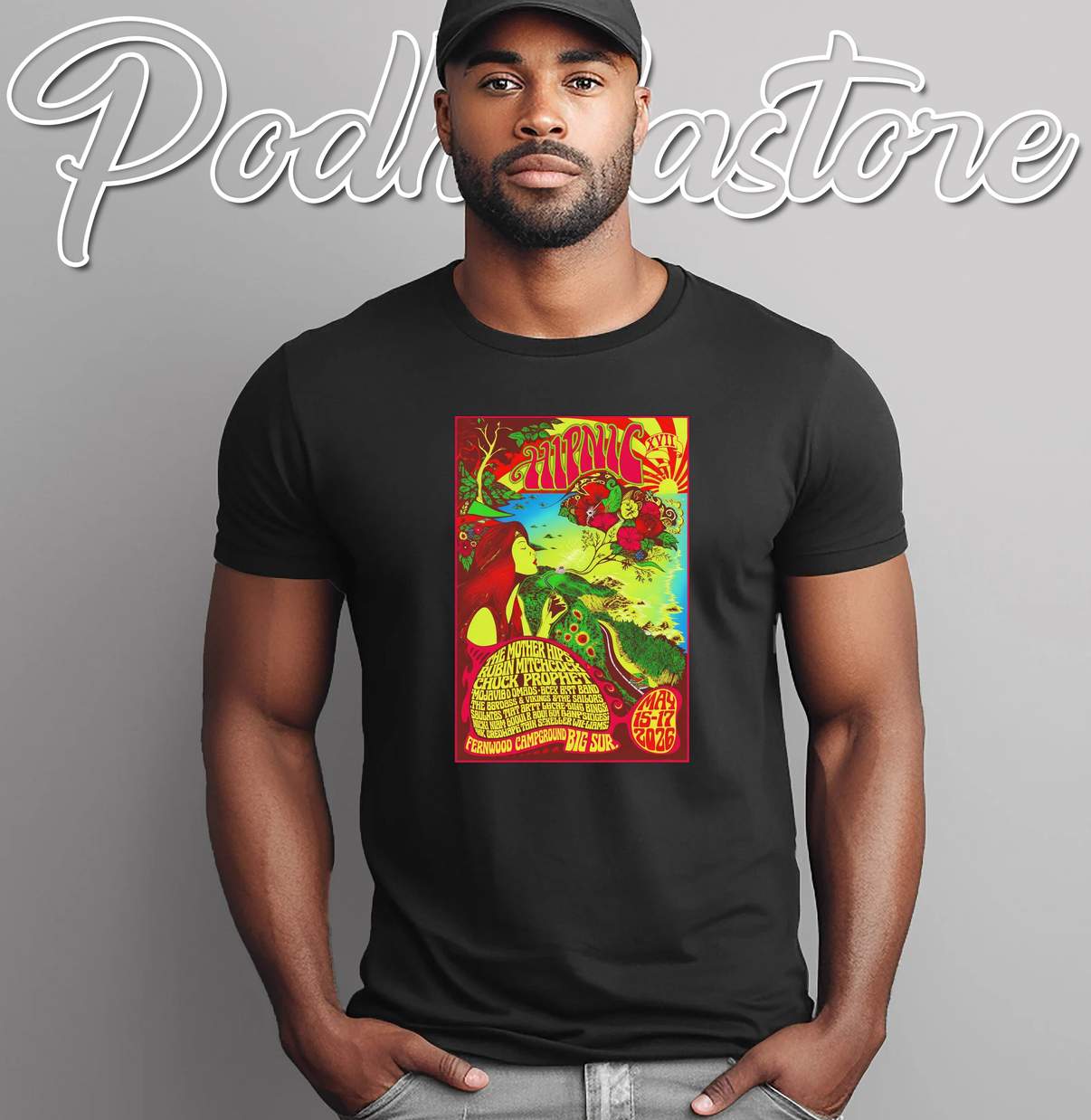 Hipnic XVII Big Sur CA 2026 Shirt Music Festival Poster Fan Graphic For Mens