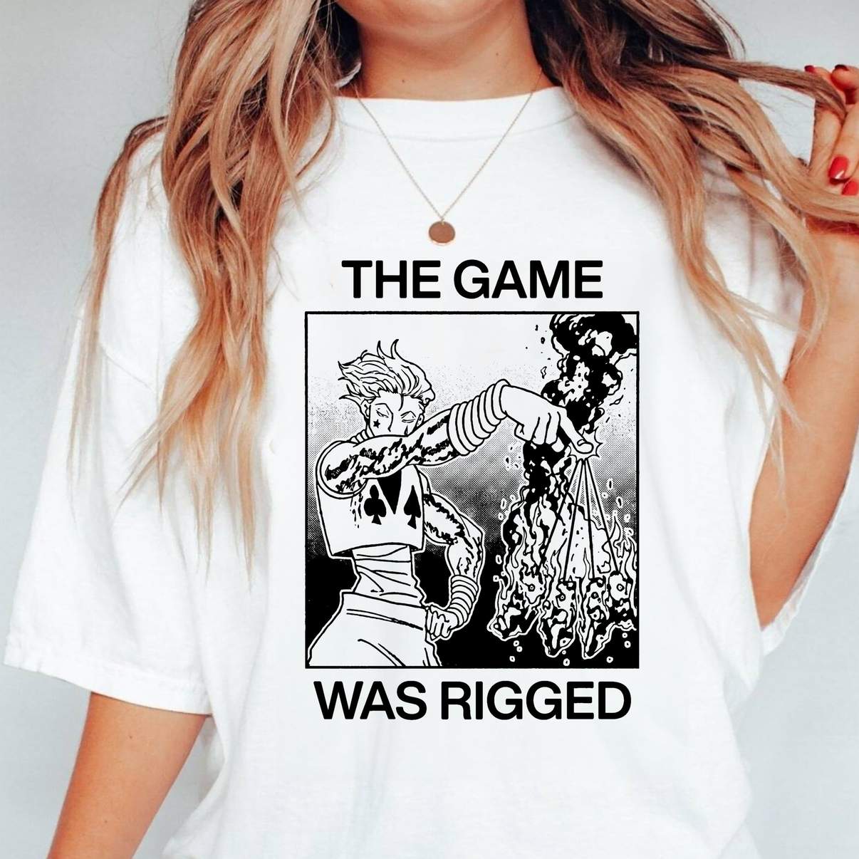 Hisoka Morow Hunter X Hunter Tshirt The Game Was Rigged Anime Graphic For Men Hisoka Morow Hunter X Hunter Tshirt The Game Was Rigged Anime Graphic For Men