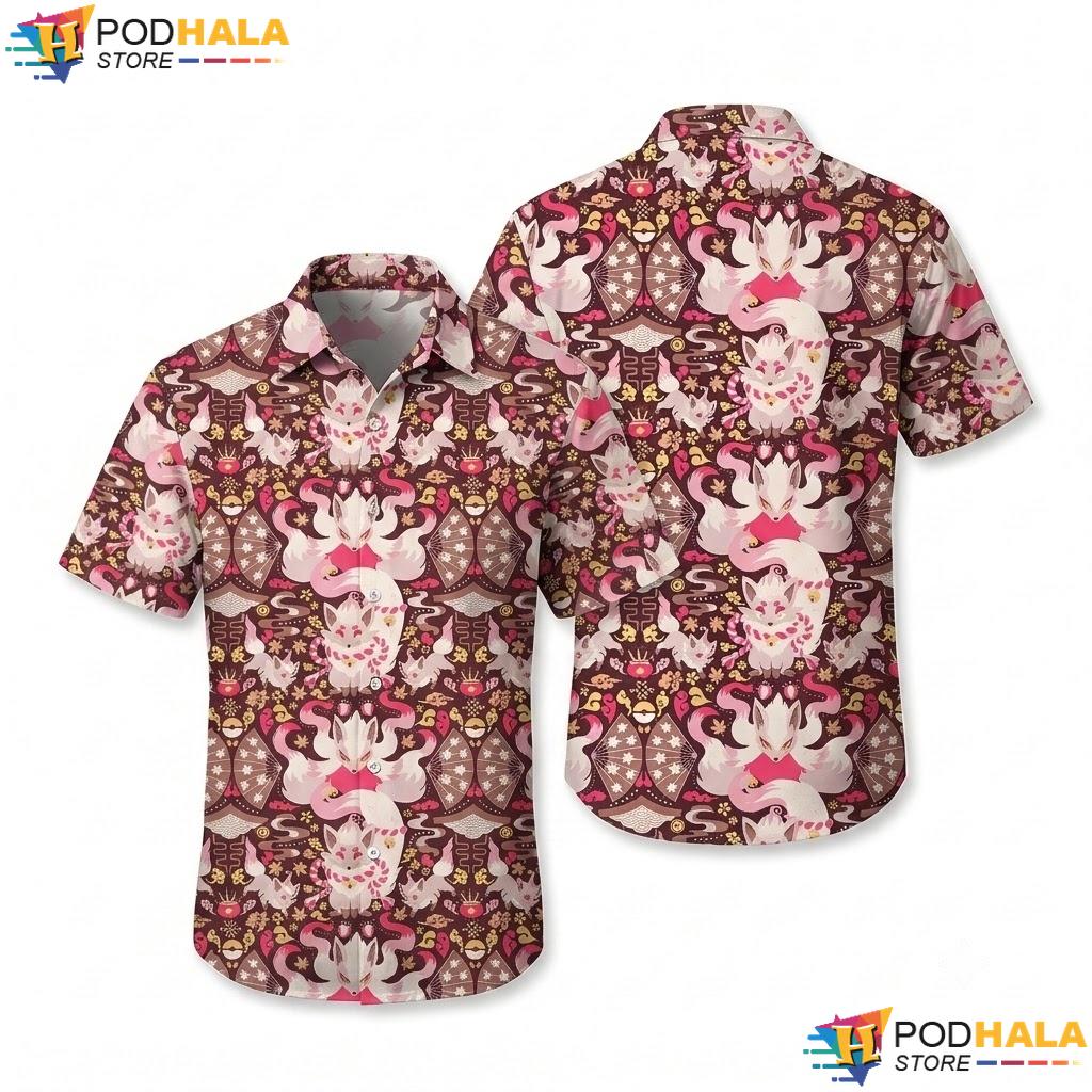 Hisuian Zorua Aloha Shirt Mystic Spirit Pattern Summer Beach Outfit