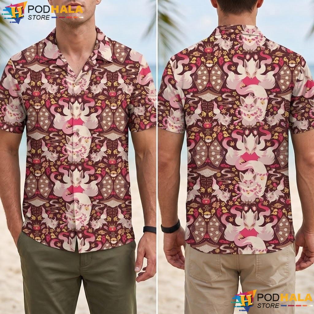 Hisuian Zorua Tropical Shirt Mystic Spirit Pattern Summer Beach Outfit Hisuian Zorua Tropical Shirt Mystic Spirit Pattern Summer Beach Outfit