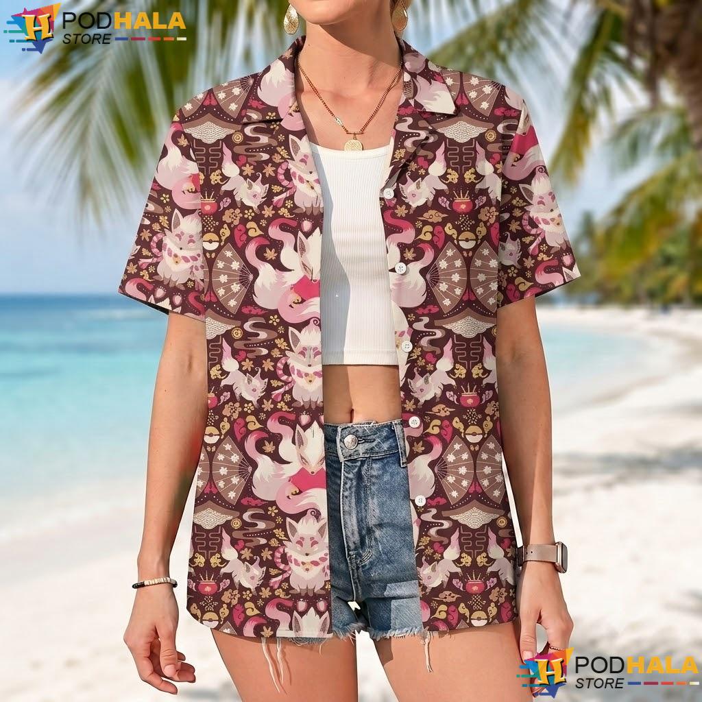 Hisuian Zorua Tropical Shirt Mystic Spirit Pattern Summer Beach Outfit Hisuian Zorua Tropical Shirt Mystic Spirit Pattern Summer Beach Outfit