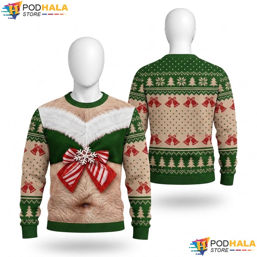 Holiday Torso Pattern Ugly Xmas Sweater Funny Santa Humorous Outfit