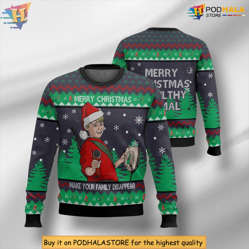 Home Alone Family Disappear Movie Scene Humor Classic Christmas Sweater