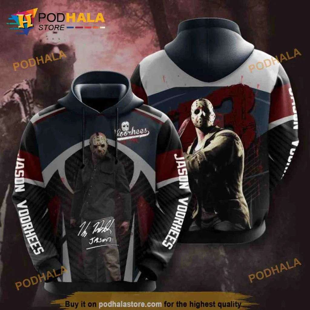 Horror Jason Voorhees 3d Hoodie With Eerie Forest Design