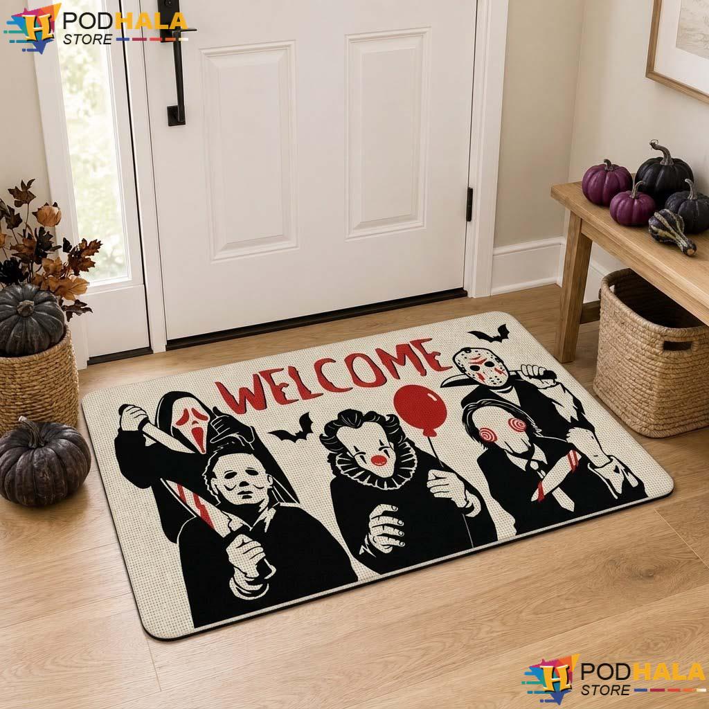 Horror Movie Villain Doormat Funny Welcome Halloween Entrance Rug Home Decor