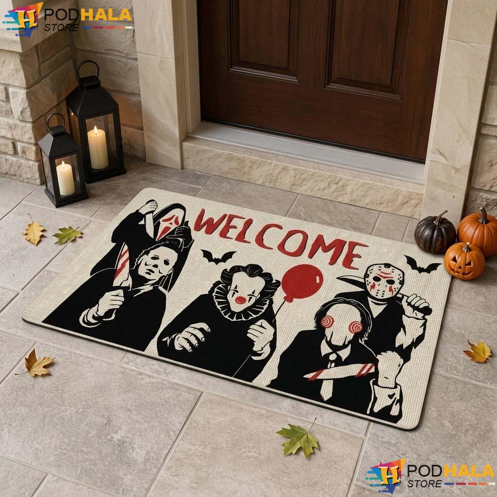 Horror Movie Villain Doormat Funny Welcome Halloween Entrance Rug Home Decor - View 1 Horror Movie Villain Doormat Funny Welcome Halloween Entrance Rug Home Decor - View 1