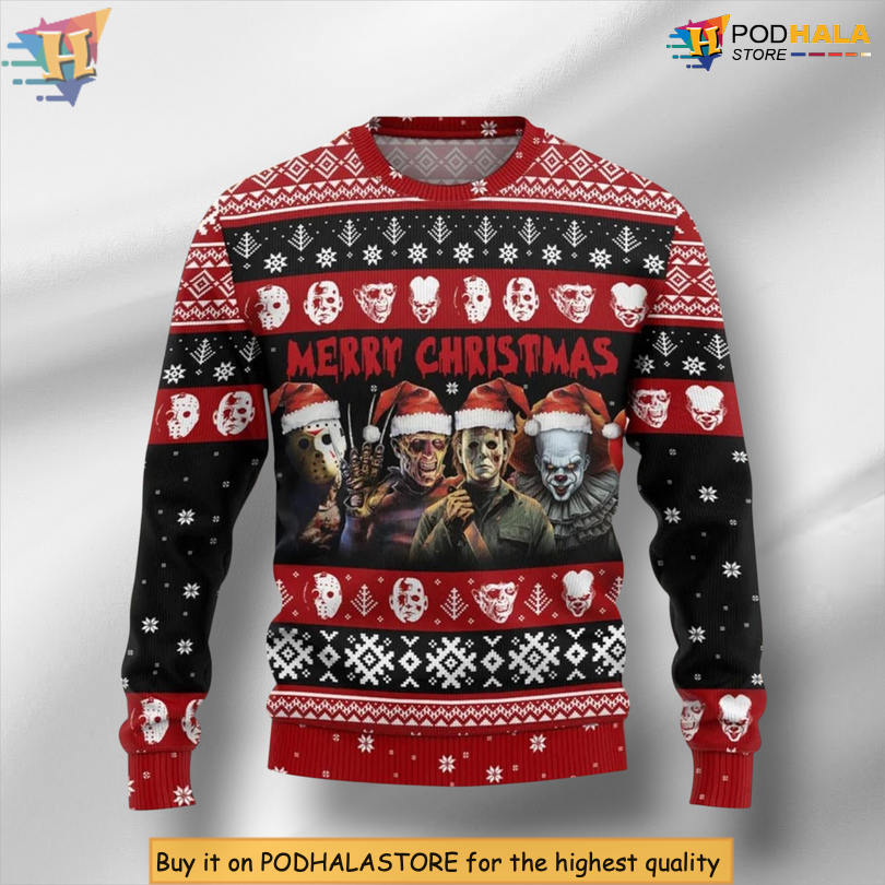 Horror Movie Villains Graphic Design Limited Edition Christmas Sweater
