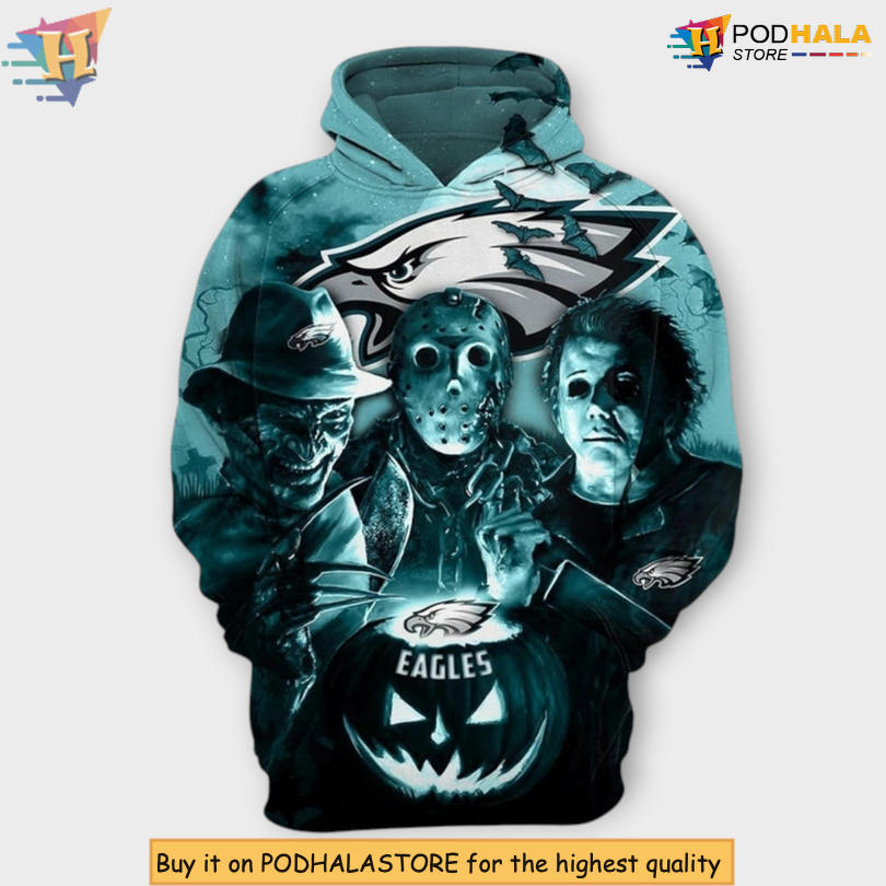 Horror Night Halloween Youth Philadelphia Eagles Hoodie 3D Apparel