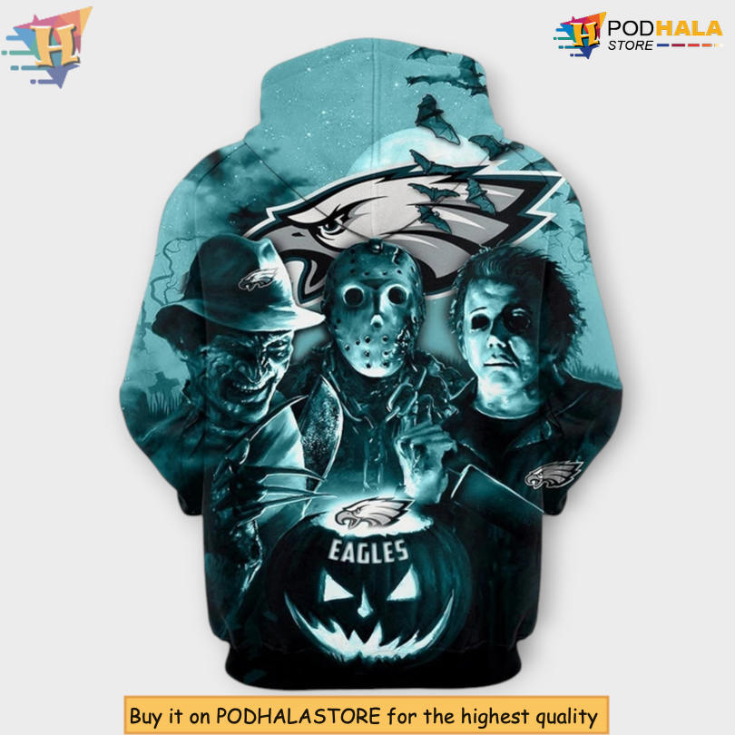 Horror Night Halloween Youth Philadelphia Eagles Hoodie 3D Apparel Horror Night Halloween Youth Philadelphia Eagles Hoodie 3D Apparel