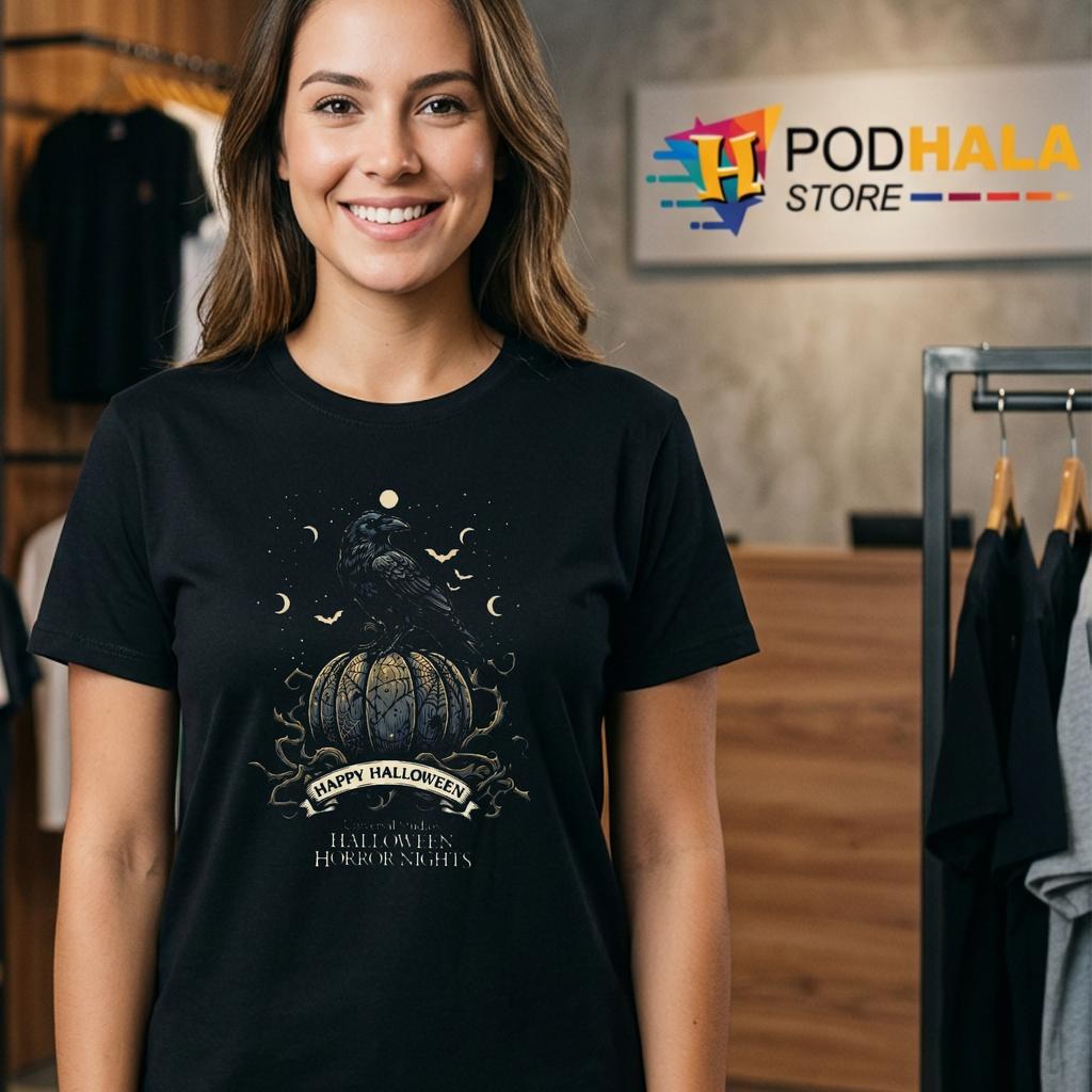 Horror Nights Lil Boo Raven Halloween Tee Scary Pumpkin Costume Horror Nights Lil Boo Raven Halloween Tee Scary Pumpkin Costume