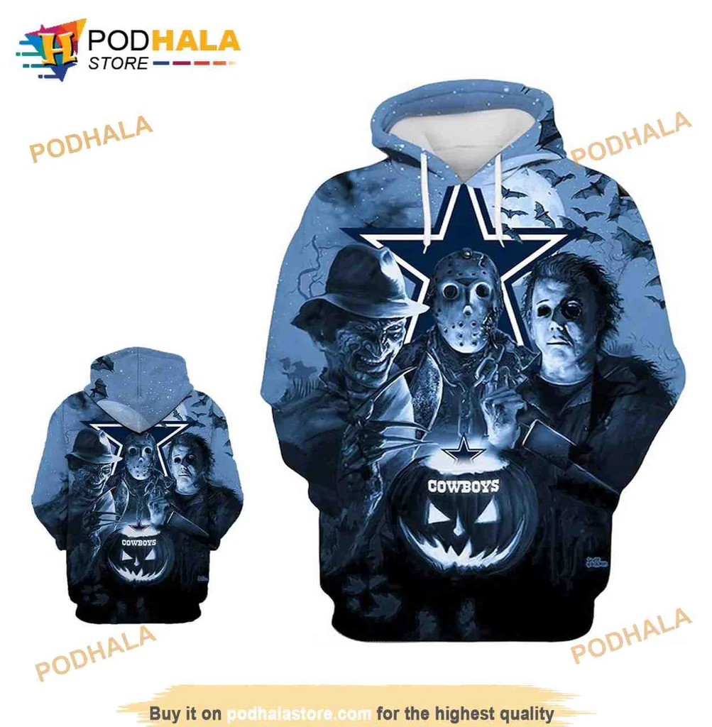 Horror Themed Pumpkin 3d Hoodie With Classic Villains And Eerie Design
