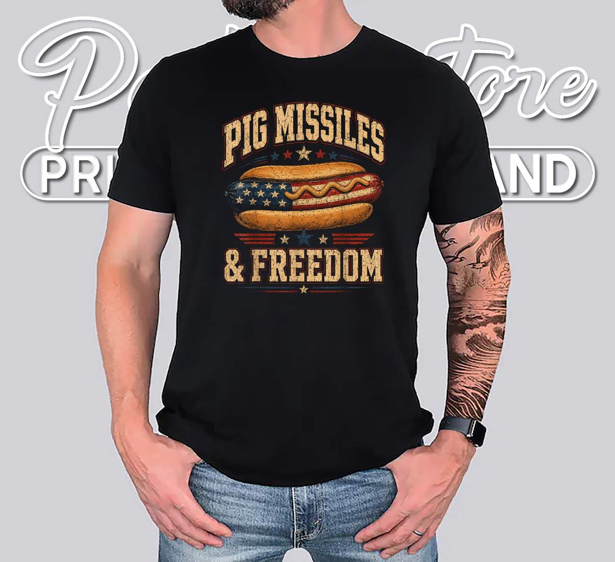 Hotdog Pig Missiles T-Shirt Funny Freedom Fourth Of July BBQ Patriotic Gear Hotdog Pig Missiles T-Shirt Funny Freedom Fourth Of July BBQ Patriotic Gear