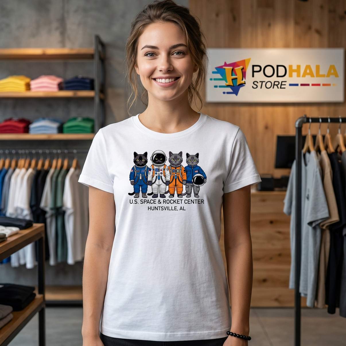 Huntsville Alabama Space Tee Rocket Center Astronaut Cats Graphic For Men Huntsville Alabama Space Tee Rocket Center Astronaut Cats Graphic For Men