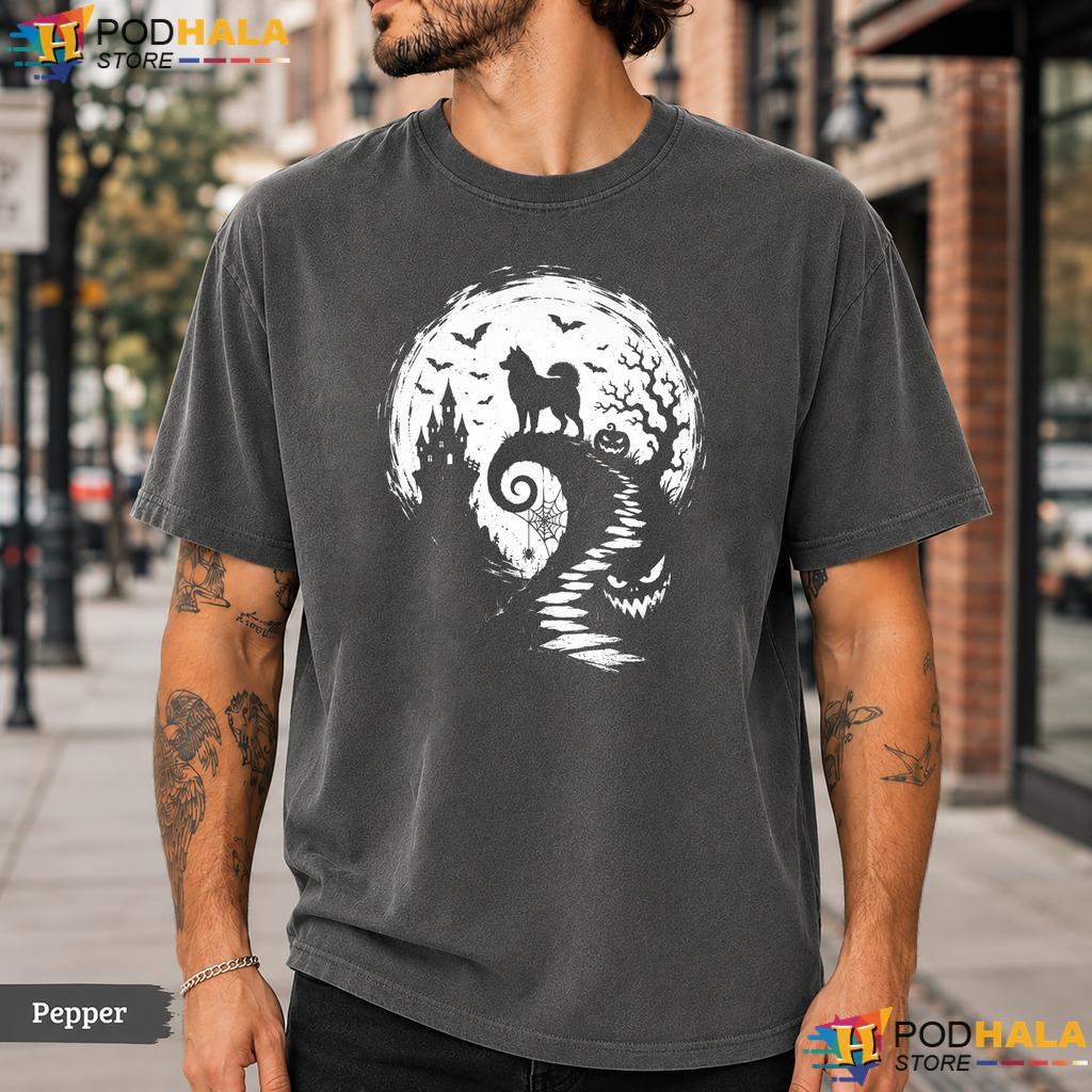 Husky Dog Moon Comfort Colors T-Shirt Halloween Costume Funny Lover Top