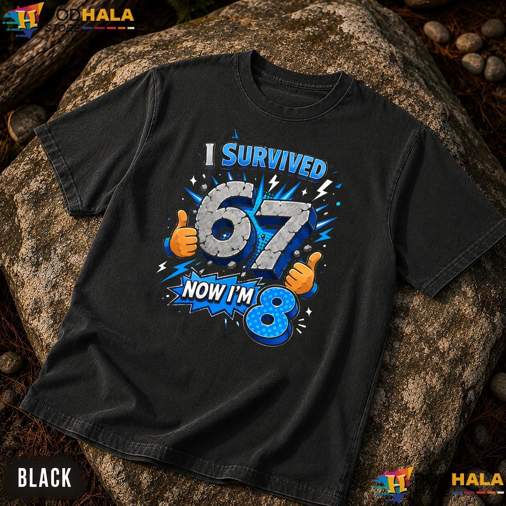I Survived 6 7 Now Im 8 Comfort Colors T-Shirt 8th Birthday Boy Graphic Top
