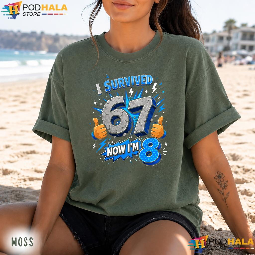 I Survived 6 7 Now Im 8 Comfort Colors Tee 8th Birthday Boy Graphic Top I Survived 6 7 Now Im 8 Comfort Colors Tee 8th Birthday Boy Graphic Top