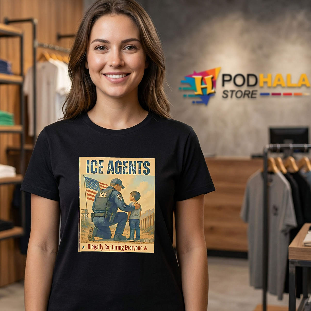Ice Agents Illegally Capturing Everyone Shirt Political Meme Vintage Graphic