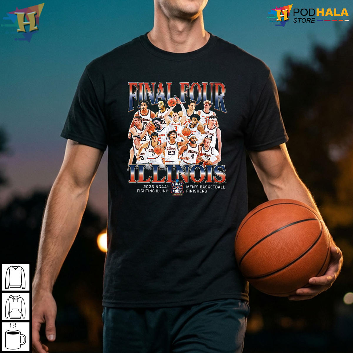 Illinois 2026 Final Four NCAA Men's Basketball Fans & Alumni Souvenir T-Shirt