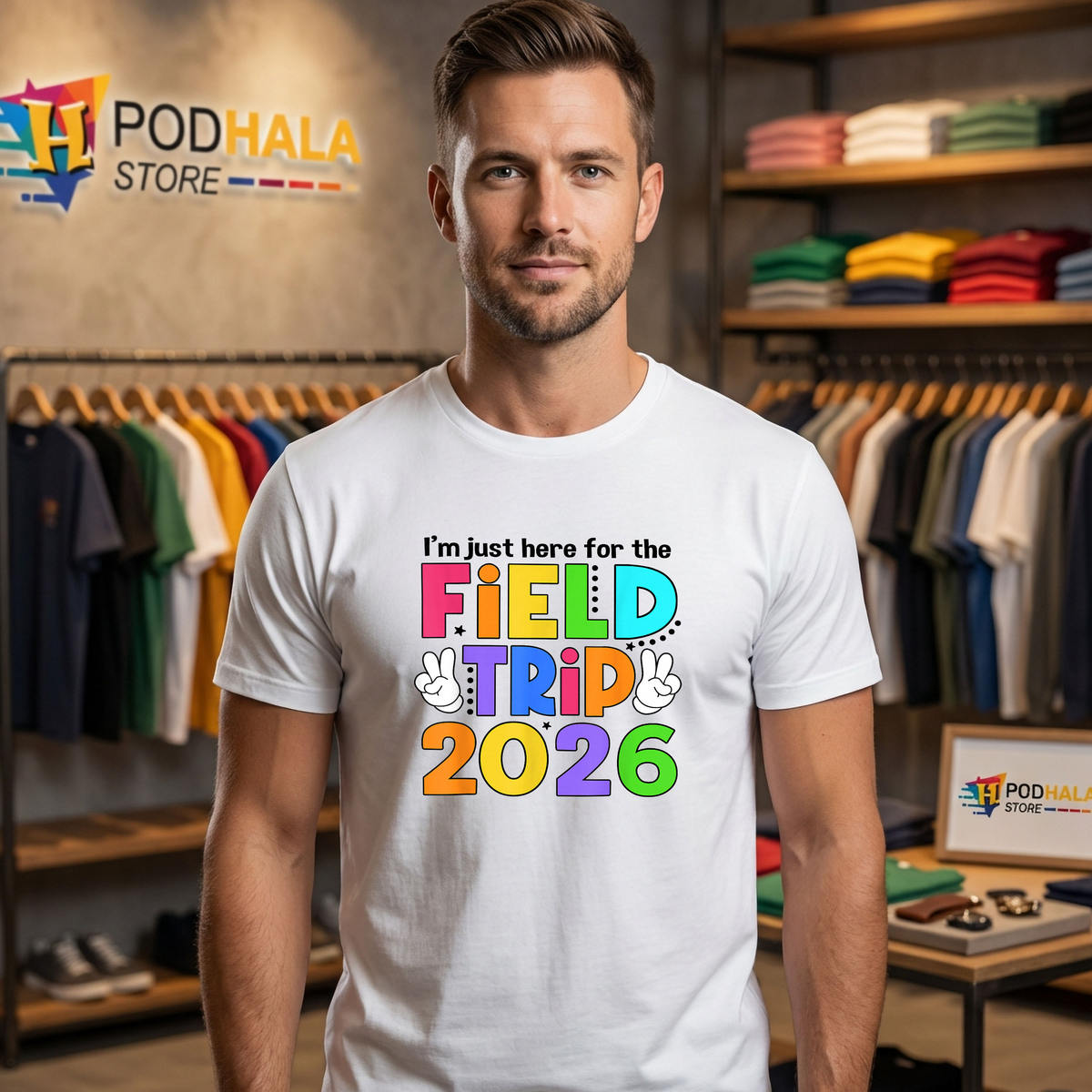 Im Just Here For The Trip Shirt 2026 Team Teacher Kids Field Day Fan Apparel