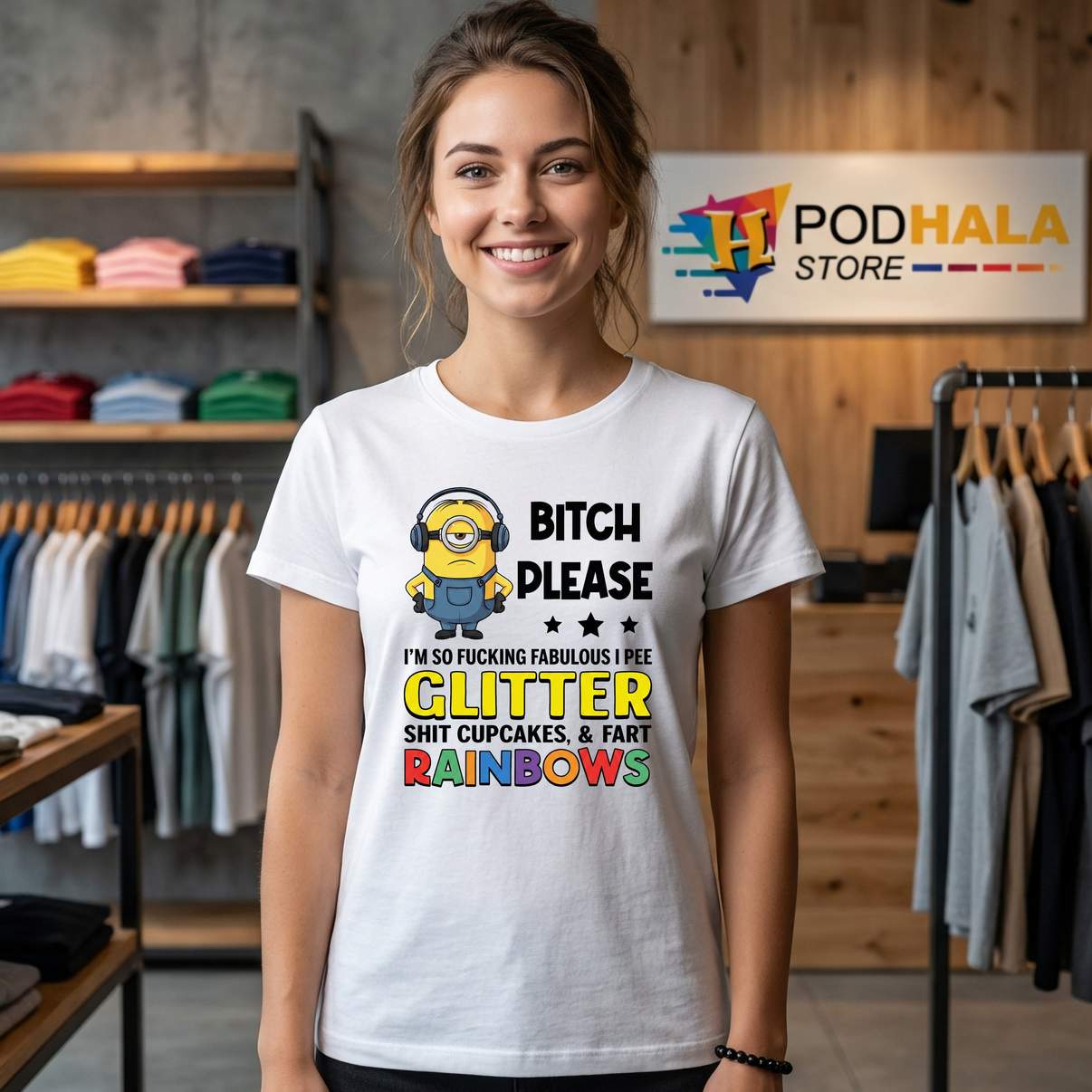 Im So Fcking Fabulous Meme Shirt Minions Pee Glitter Fart Rainbows Graphic