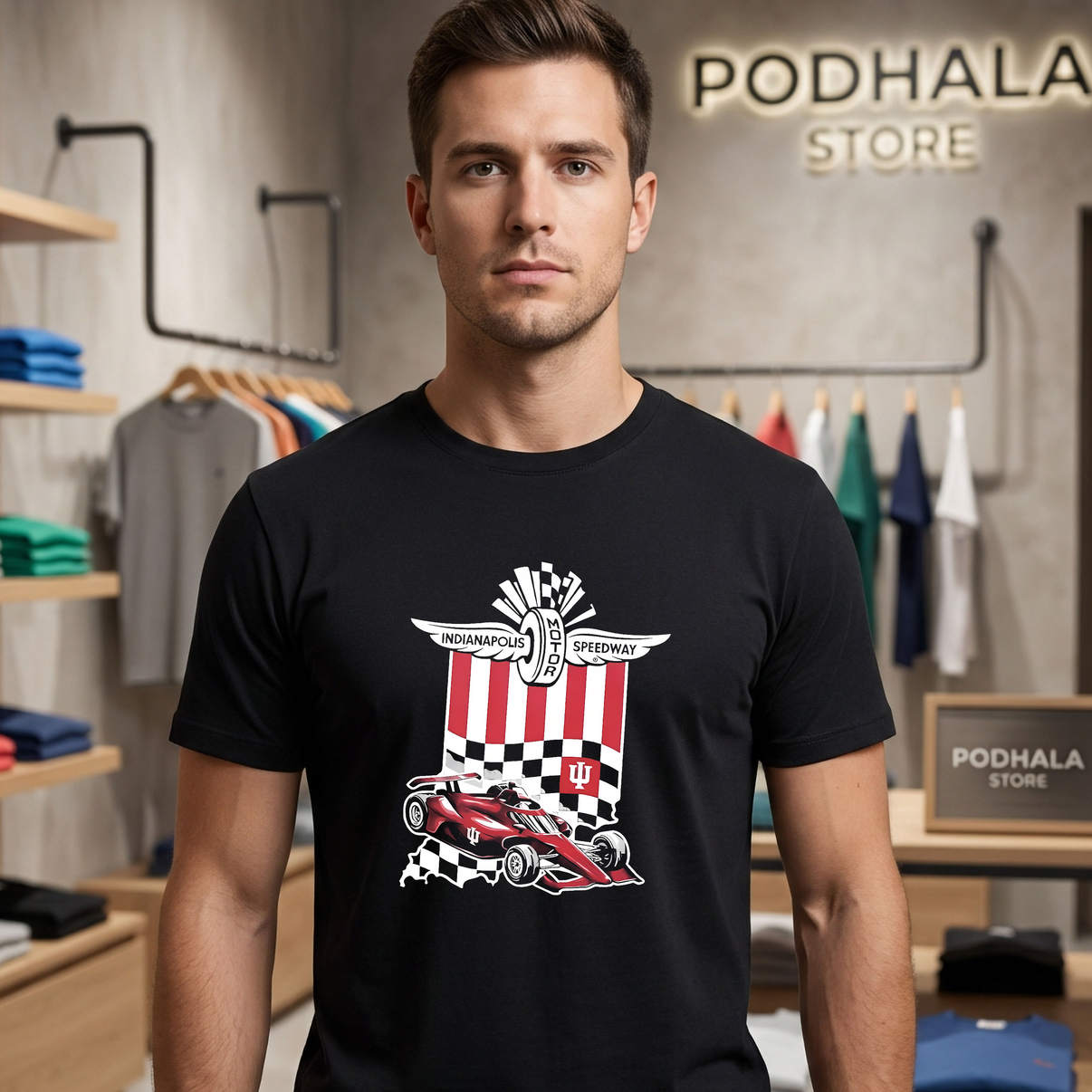 Indiana Hoosiers State Pride Shirt Basketball Sports Fan Graphic Casual Mens