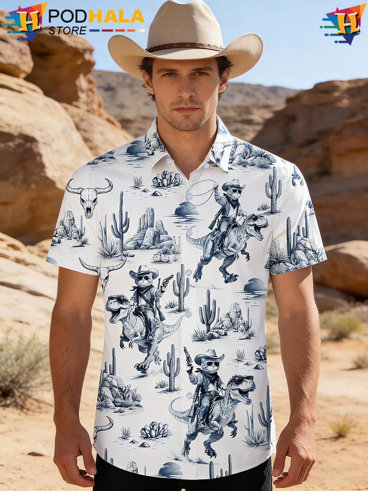 Indigo White Cowboy Short-sleeve button-up shirt Western Mens Summer Beach Dress Apparel Indigo White Cowboy Short-sleeve button-up shirt Western Mens Summer Beach Dress Apparel