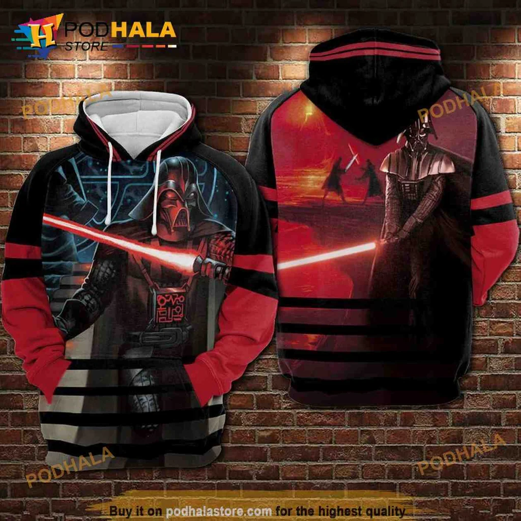 Intense Darth Vader Lightsaber 3d Hoodie With Dramatic All Over Print