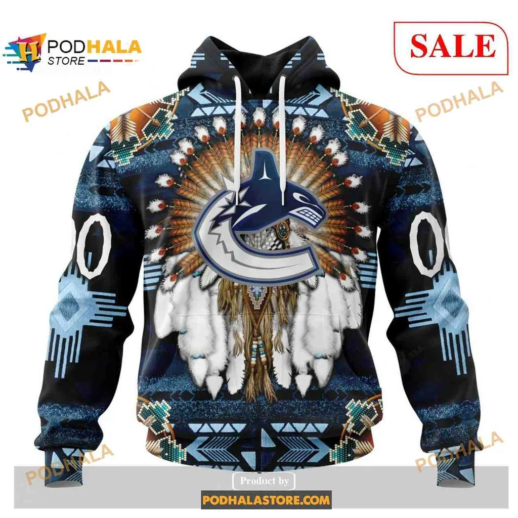 Intricate Vancouver Canucks Native American 3d Hoodie With Bold Graphics