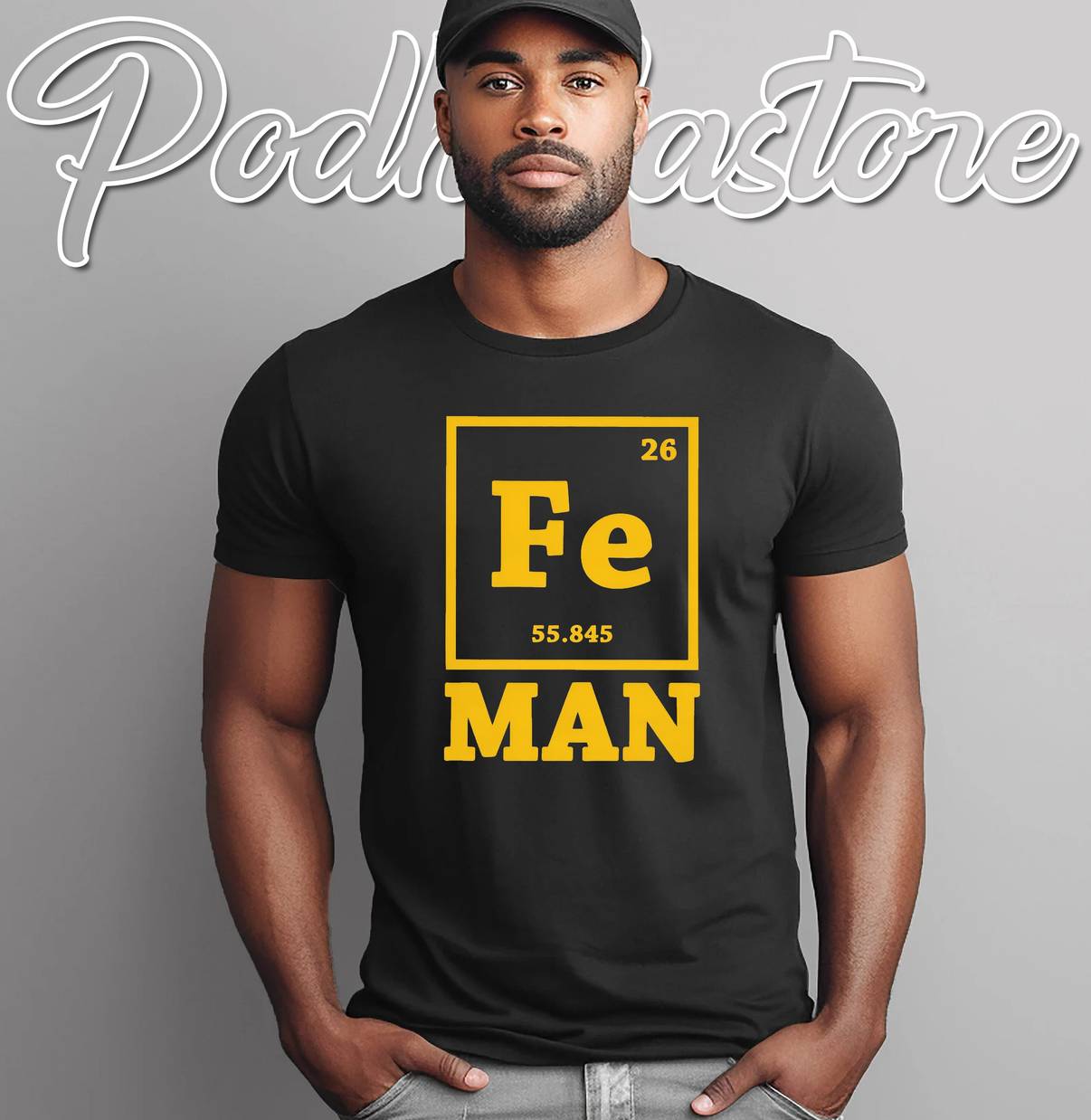 Iron Chemistry Man Science Shirt Funny Nerd Parody Graphic Design For Mens Tops