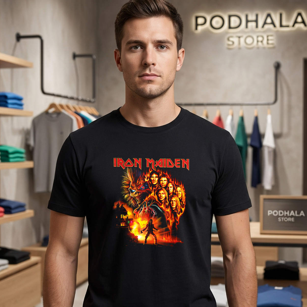 Iron Maiden Burning Shirt Ambition Amazon Exclusive Heavy Metal Band Art