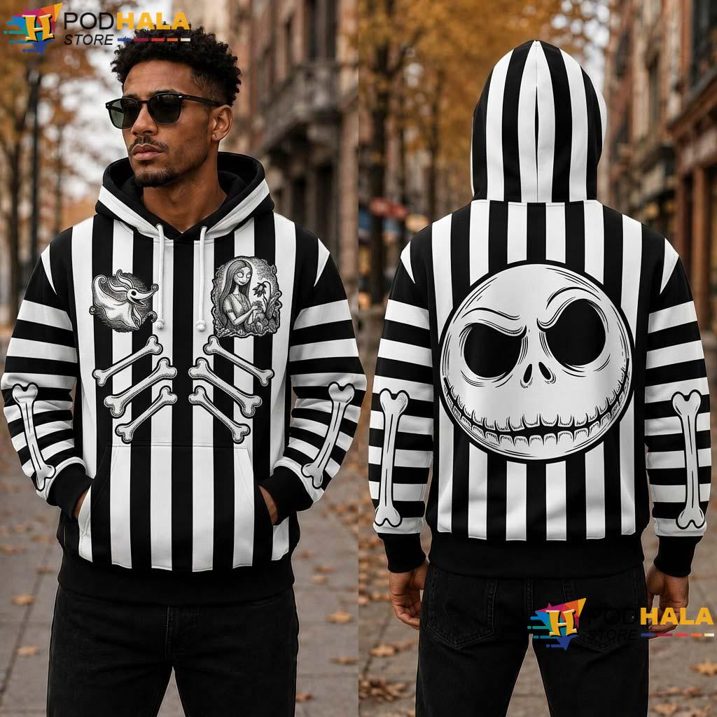 Jack Skellington Halloween 3D Hoodie Nightmare Spooky Gift Jack Skellington Halloween 3D Hoodie Nightmare Spooky Gift