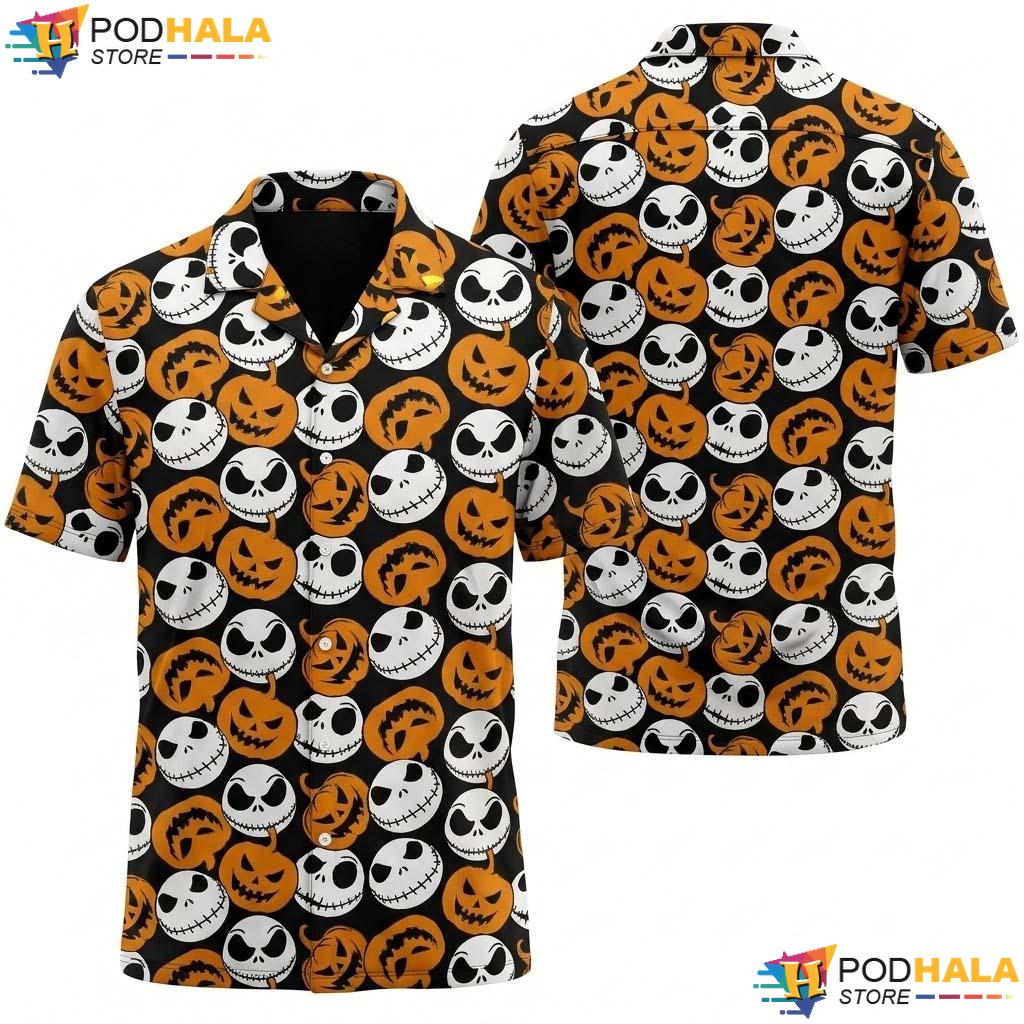 Jack Skellington Halloween Hawaiian Shirt Pumpkin Nightmare Family Aloha