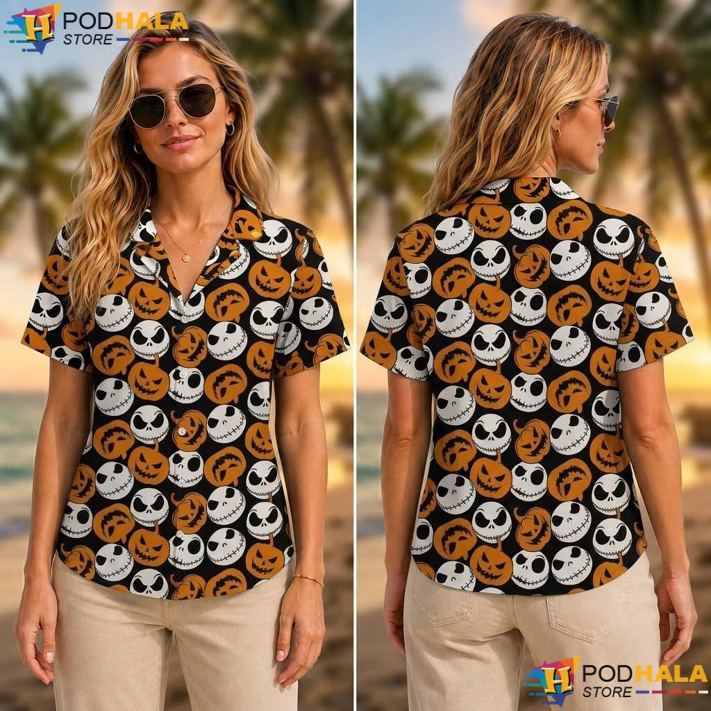 Jack Skellington Halloween Tropical Shirt Pumpkin Nightmare Family Aloha Jack Skellington Halloween Tropical Shirt Pumpkin Nightmare Family Aloha