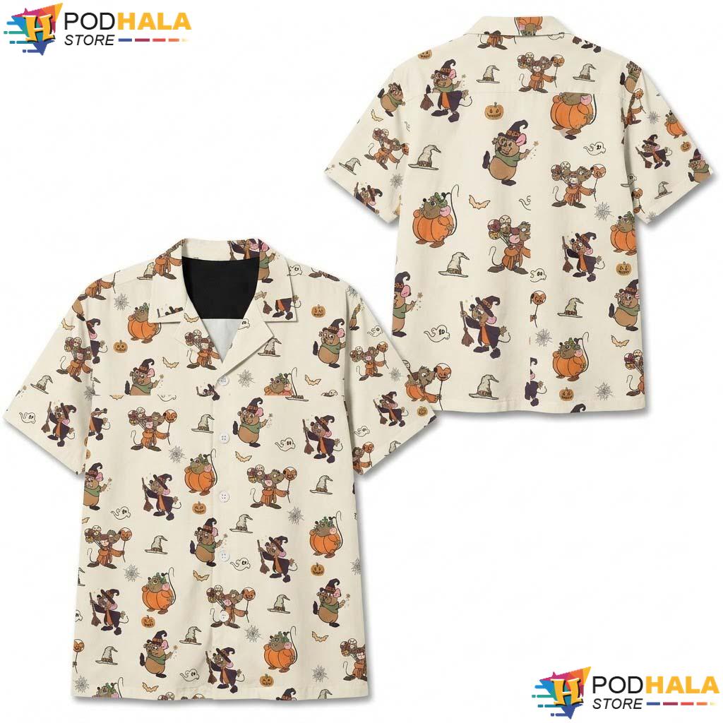 Jaq And Gus Halloween Hawaiian Shirt Disney Mouse Spooky Party Top