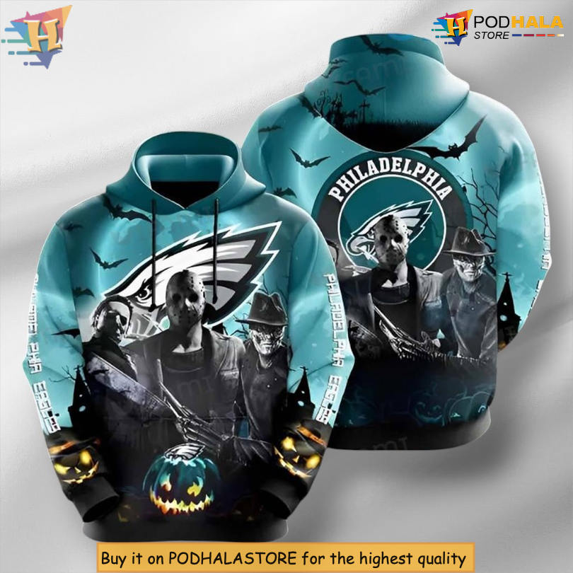 Jason Freddy Halloween Theme Philadelphia Eagles Christmas Hoodie Custom 3D