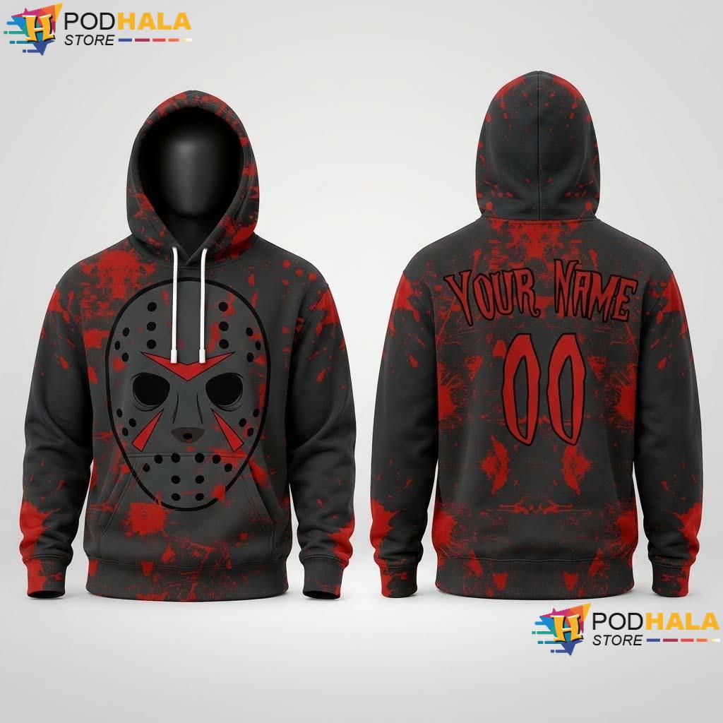 Jason Halloween 3D Printed Hoodie Custom Horror Character Spooky Top
