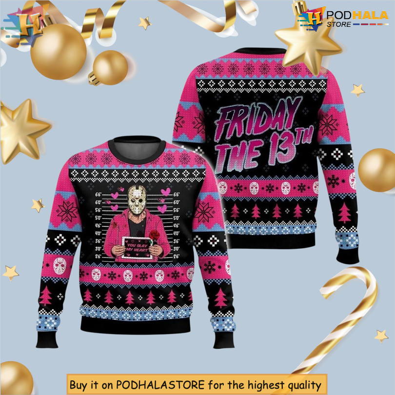 Jason Voorhees You Slay My Heart Funny Horror Romantic Holiday Christmas Sweater Jason Voorhees You Slay My Heart Funny Horror Romantic Holiday Christmas Sweater
