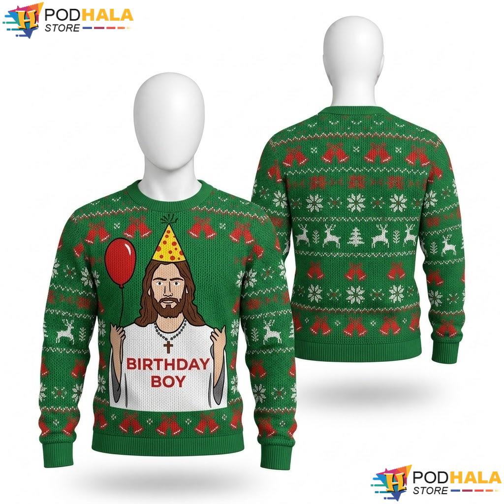 Jesus Birthday Quirky Mens Ugly Xmas Sweater Funny Festive Christmas