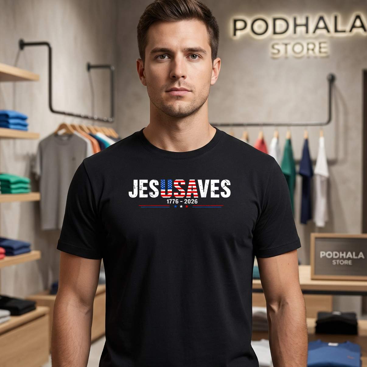 Jesus Saves 1776 2026 Shirt USA 250th Anniversary Fourth Of July