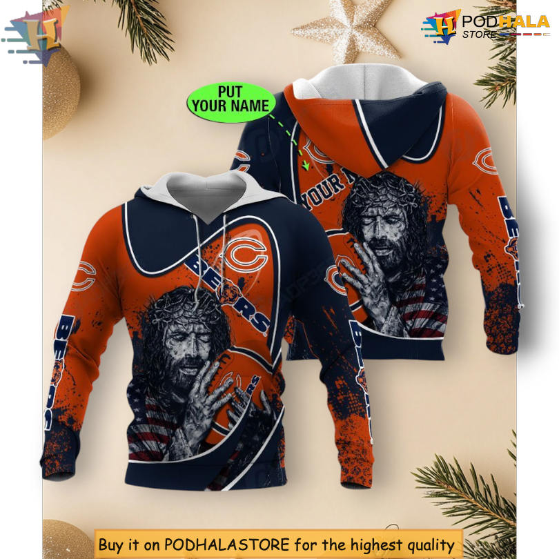 Jesus Theme Custom Art Chicago Bears Kids Hoodie Faith Inspired Design Jesus Theme Custom Art Chicago Bears Kids Hoodie Faith Inspired Design