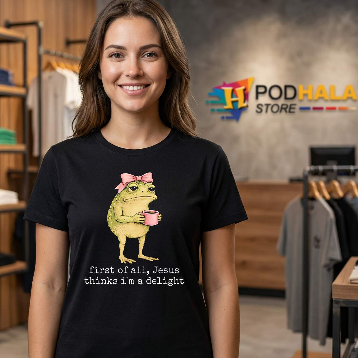 Jesus Thinks Im A Delight Frog Shirt First Of All Cute Graphic For Mens Jesus Thinks Im A Delight Frog Shirt First Of All Cute Graphic For Mens