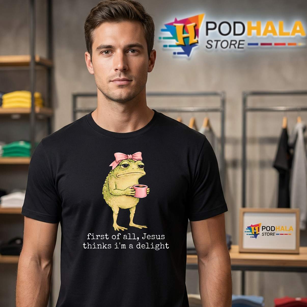 Jesus Thinks Im A Delight Frog Tshirt First Of All Cute Graphic For Mens Jesus Thinks Im A Delight Frog Tshirt First Of All Cute Graphic For Mens