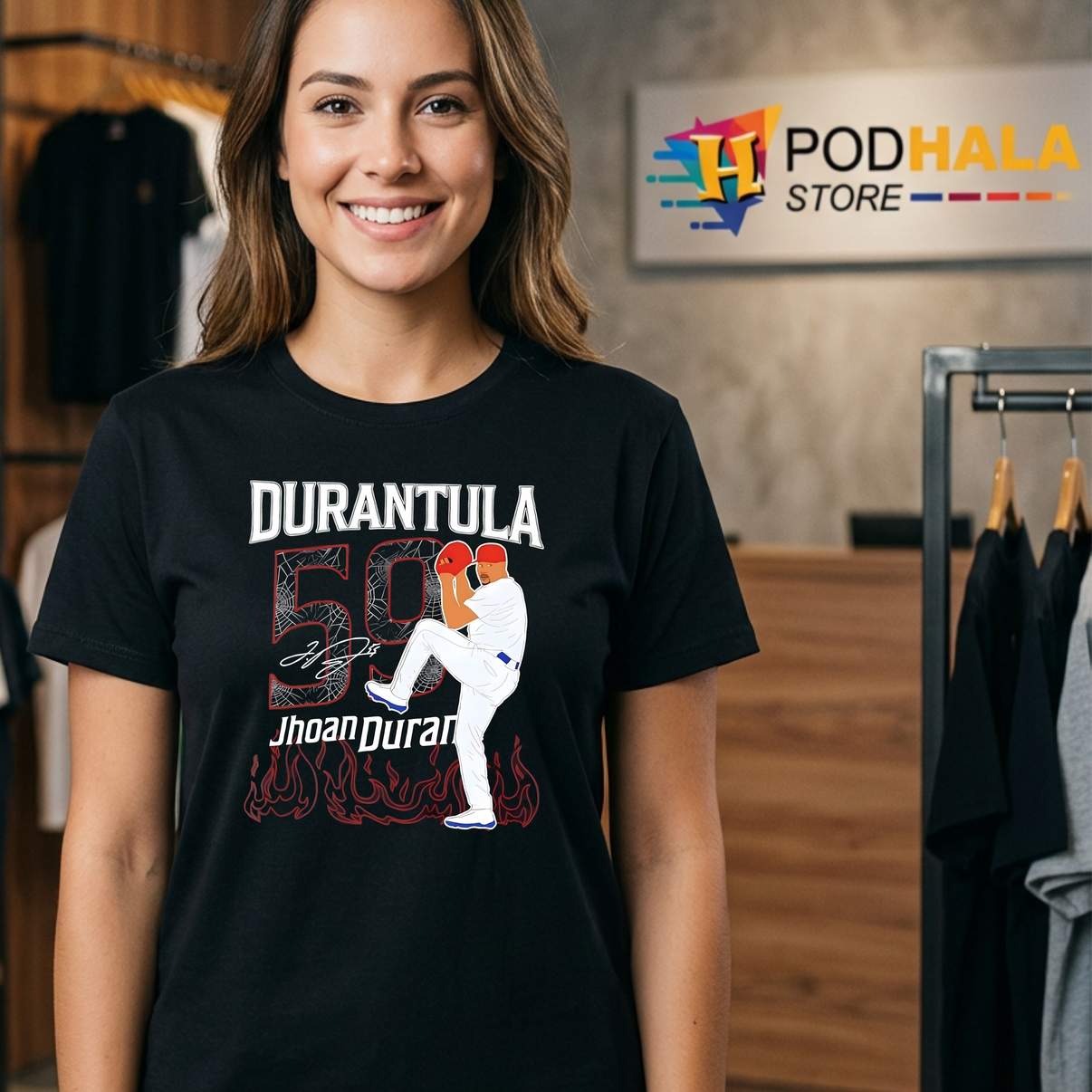 Jhoan Duran Durantula Fan Shirt Phillies Baseball Cartoon Graphic For Mens