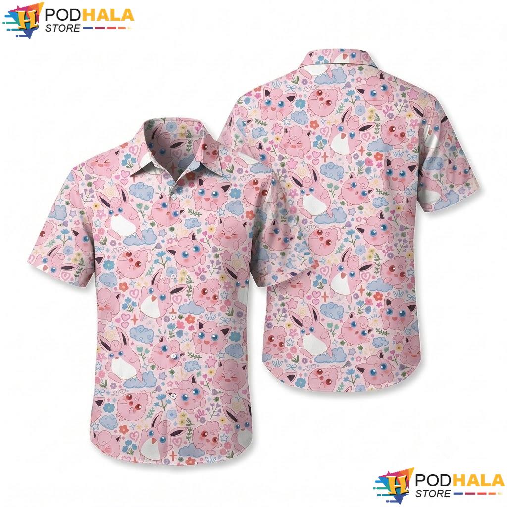Jigglypuff Pastel Hawaiian Shirt Cute Dreamy Summer Beach Outfit Top
